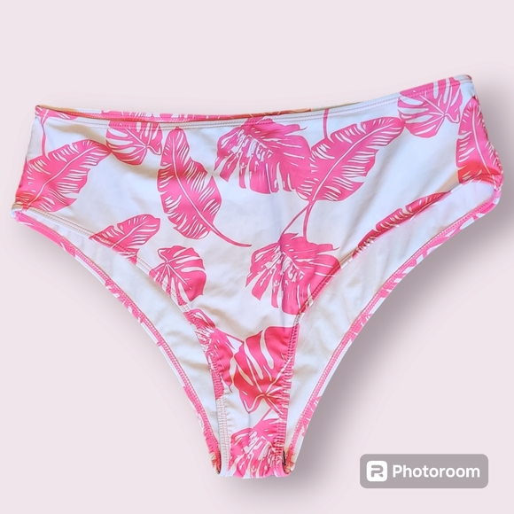 SHEIN Other - Pink palm High-waisted bikini bottoms